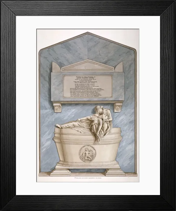 Framed Print : Monument to Anne Martha Hand, Church of St Giles without Cripplegate, City of London, 1820 Framed Print : Monument to Anne Martha Hand, Church of St Giles without Cripplegate, City of London, 1820