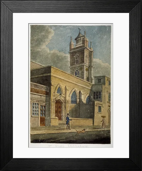 Framed Print : Church of St Giles without Cripplegate, City of London, 1830 Framed Print : Church of St Giles without Cripplegate, City of London, 1830