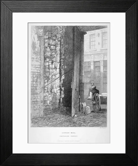 Framed Print : Cripplegate Postern, in the churchyard of St Giles without Cripplegate, London Wall, London, 1851 Framed Print : Cripplegate Postern, in the churchyard of St Giles without Cripplegate, London Wall, London, 1851