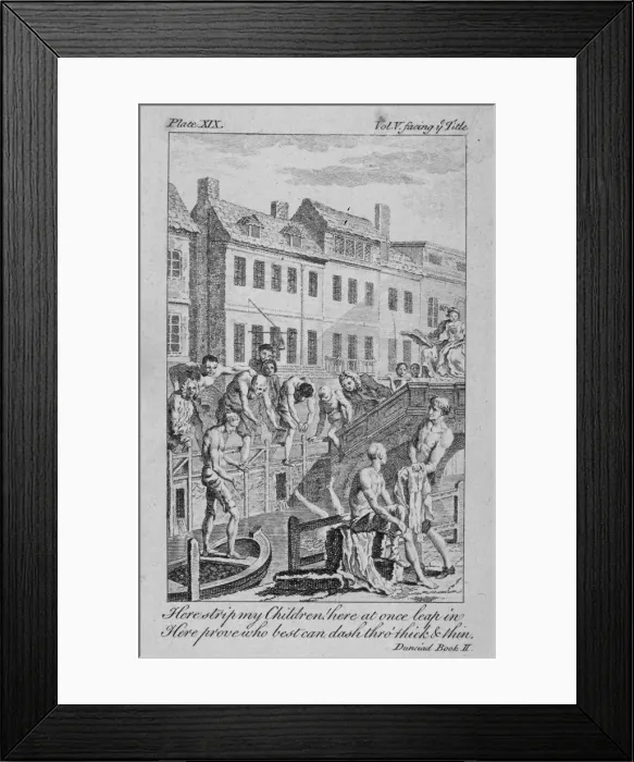 Framed Print : View of the Fleet Ditch with bathers, City of London, 1750 Framed Print : View of the Fleet Ditch with bathers, City of London, 1750