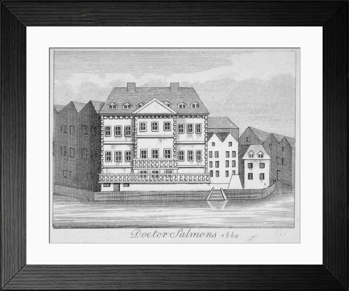Framed Print : View of Dr Salmons house on the Fleet River, City of London, 1801 Framed Print : View of Dr Salmons house on the Fleet River, City of London, 1801