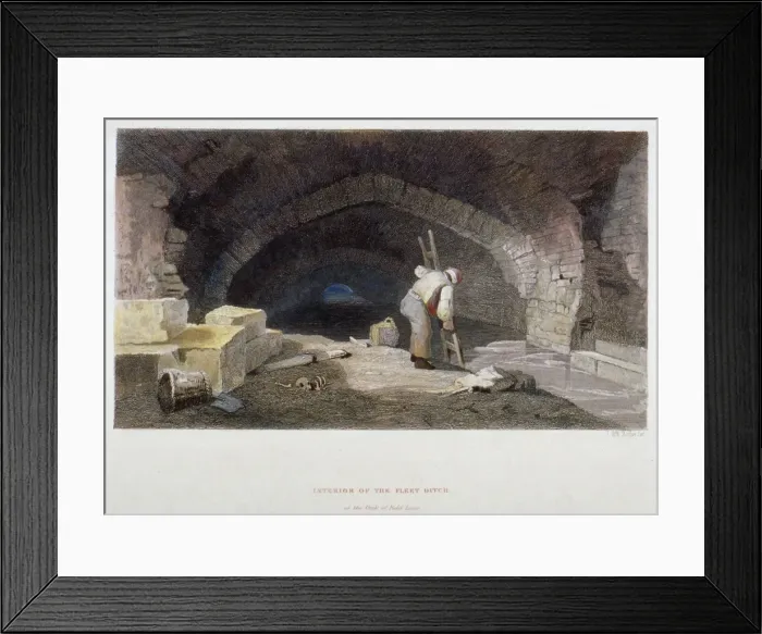 Framed Print : Interior of the Fleet Ditch at the back of Field Lane, City of London, 1851. Artist Framed Print : Interior of the Fleet Ditch at the back of Field Lane, City of London, 1851. Artist