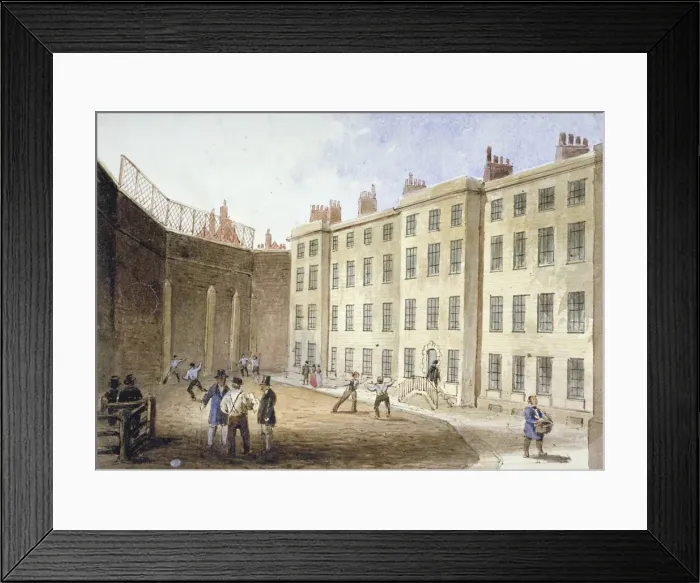 Framed Print : View of Fleet Prison from the tennis ground, City of London, 1845 Framed Print : View of Fleet Prison from the tennis ground, City of London, 1845