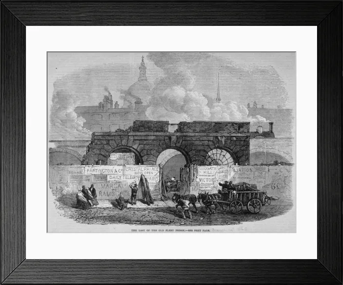 Framed Print : The remains of Fleet Prison, City of London, 1868 Framed Print : The remains of Fleet Prison, City of London, 1868
