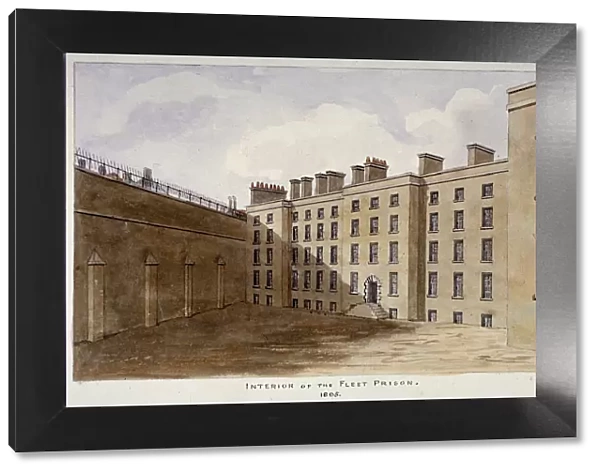 Inner courtyard of Fleet Prison, City of London, 1805. Artist: Valentine Davis