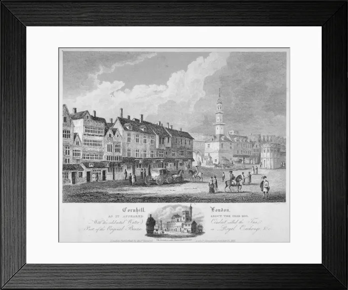 Framed Print : Cornhill, City of London, c1630 (1818). Artist: Bartholomew Howlett Framed Print : Cornhill, City of London, c1630 (1818). Artist: Bartholomew Howlett