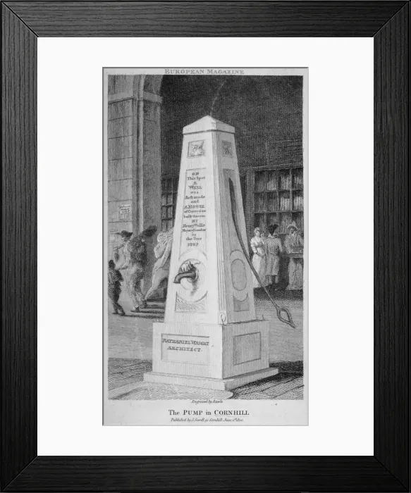 Framed Print : Water pump in Cornhill, City of London, 1800. Artist: Samuel Rawle Framed Print : Water pump in Cornhill, City of London, 1800. Artist: Samuel Rawle