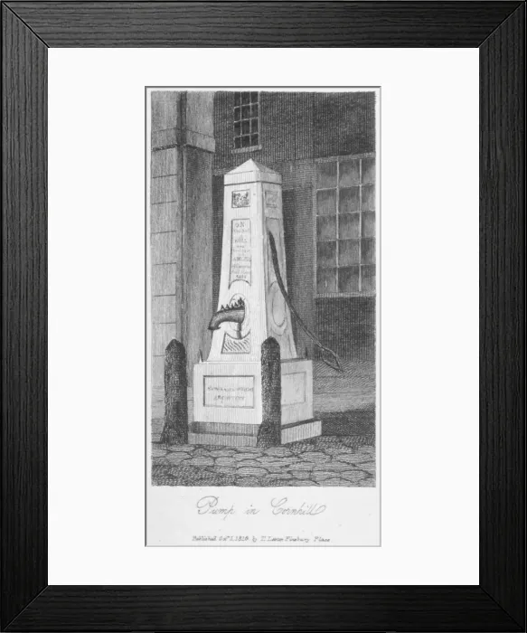 Framed Print : Water pump in Cornhill, City of London, 1816 Framed Print : Water pump in Cornhill, City of London, 1816
