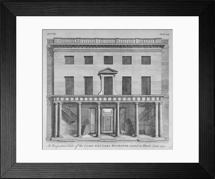 Framed Print : Corn Exchange, Mark Lane, City of London, 1753 Framed Print : Corn Exchange, Mark Lane, City of London, 1753