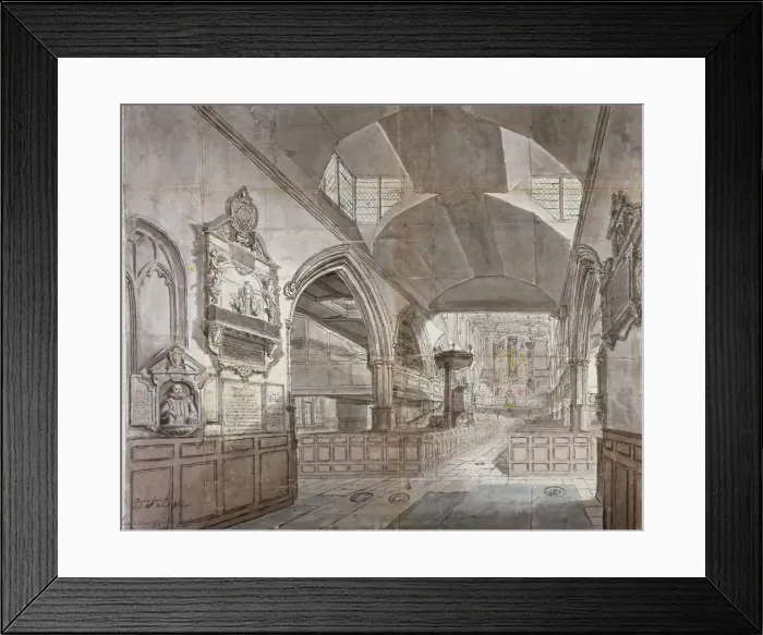 Framed Print : Church of St Giles without Cripplegate, City of London, 1781. Artist: John Carter Framed Print : Church of St Giles without Cripplegate, City of London, 1781. Artist: John Carter