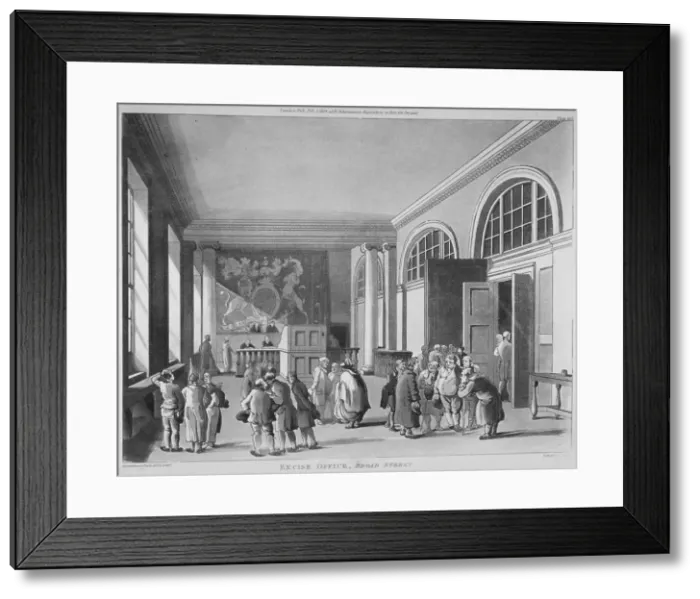 Framed Print : Interior of the Excise Office, Old Broad Street, City of London, 1810 Framed Print : Interior of the Excise Office, Old Broad Street, City of London, 1810