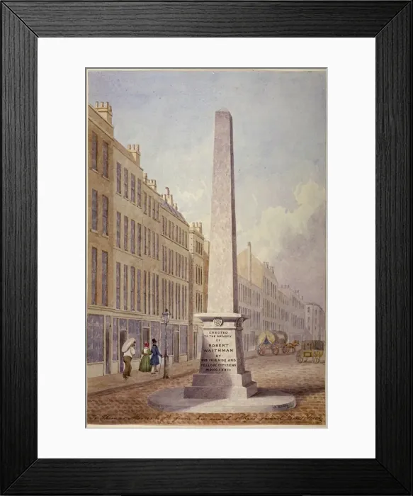 Framed Print : Monument at the junction of Farringdon Street and Fleet Street, City of London, 1833 Framed Print : Monument at the junction of Farringdon Street and Fleet Street, City of London, 1833