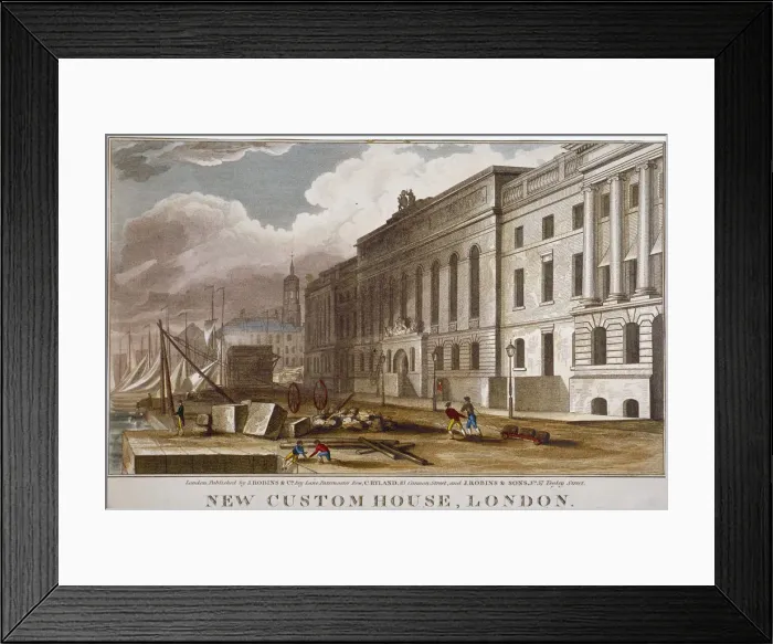 Framed Print : Custom House, City of London, 1818 Framed Print : Custom House, City of London, 1818