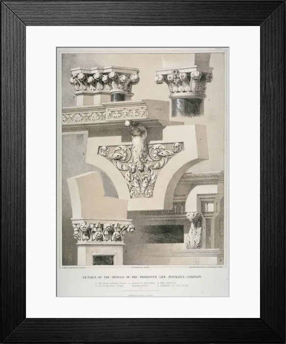 Framed Print : Architectural details, Fleet Street, City of London, 1861. Artist: Robert Dudley Framed Print : Architectural details, Fleet Street, City of London, 1861. Artist: Robert Dudley