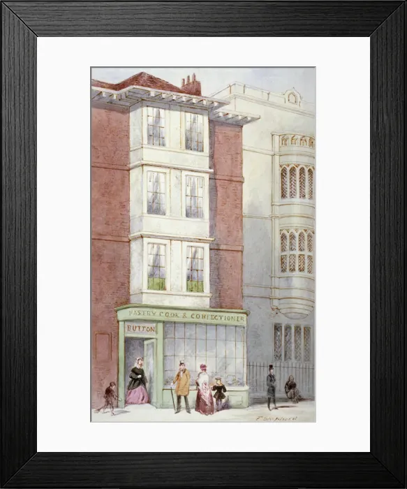 Framed Print : Buttons pastry and confectionery shop, 187 Fleet Street, City of London, 1887. Artist Framed Print : Buttons pastry and confectionery shop, 187 Fleet Street, City of London, 1887. Artist
