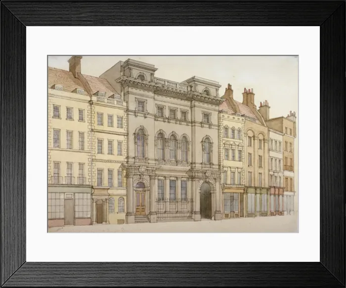 Framed Print : Buildings on the south side of Fleet Street, looking towards Temple Bar, City of London, 1850