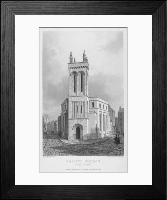 Framed Print : Holy Trinity Church, Gough Square, Great New Street, City of London, 1838. Artist Framed Print : Holy Trinity Church, Gough Square, Great New Street, City of London, 1838. Artist