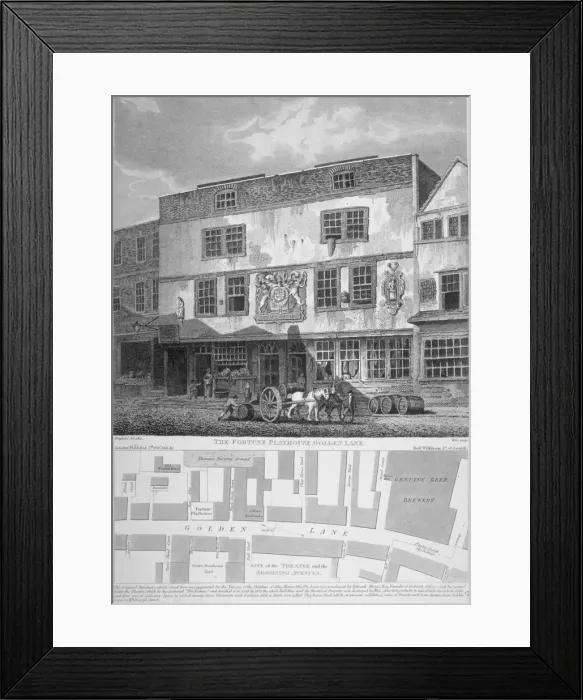 Framed Print : The Fortune Theatre, Golden Lane, City of London, 1811. Artist: William Wise Framed Print : The Fortune Theatre, Golden Lane, City of London, 1811. Artist: William Wise