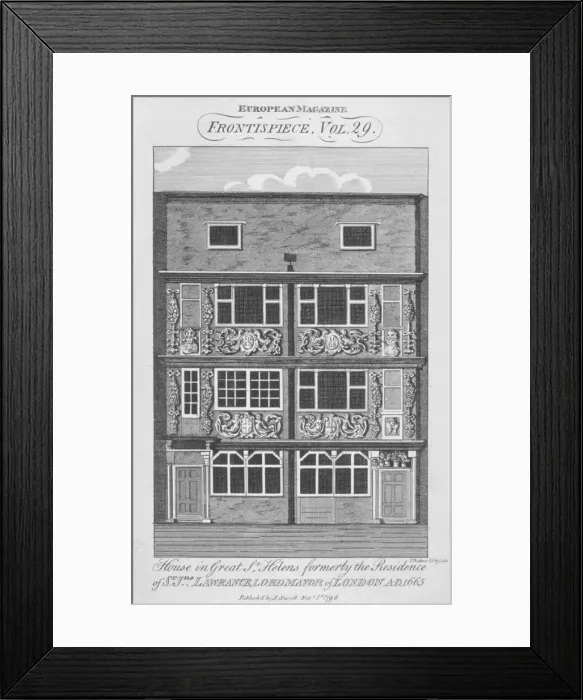Framed Print : View of a house in Great St Helens, City of London, 1796 Framed Print : View of a house in Great St Helens, City of London, 1796