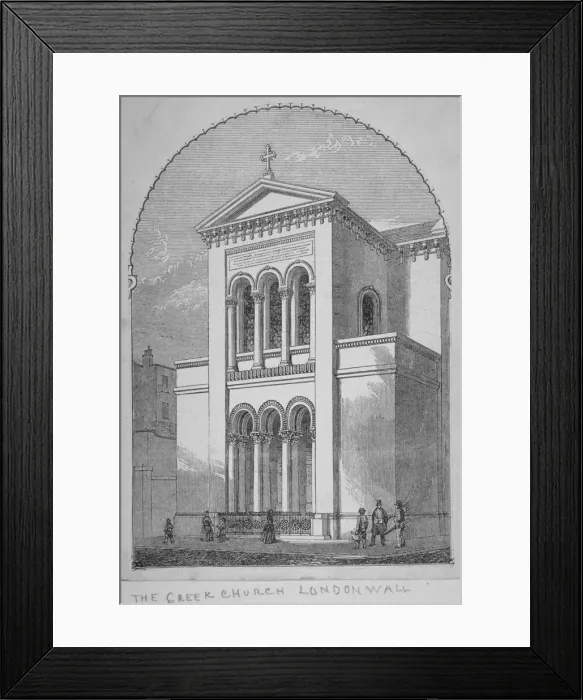 Framed Print : Greek Orthodox Church, Little Winchester Street, City of London, 1850 Framed Print : Greek Orthodox Church, Little Winchester Street, City of London, 1850