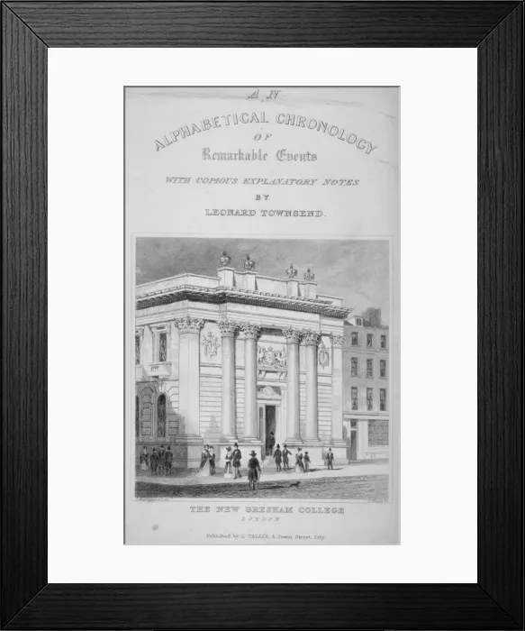 Framed Print : Gresham College, Basinghall Street, City of London, 1845. Artist: James Tingle Framed Print : Gresham College, Basinghall Street, City of London, 1845. Artist: James Tingle