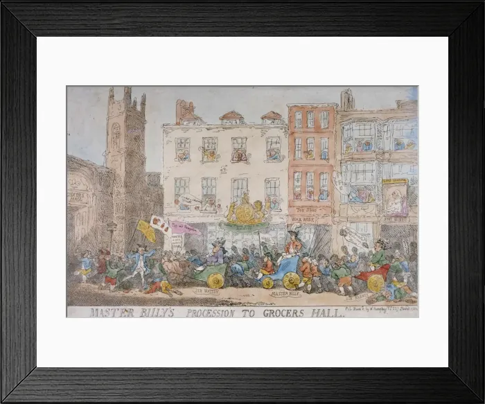 Framed Print : Master Billys procession to Grocers Hall, 1784 Framed Print : Master Billys procession to Grocers Hall, 1784