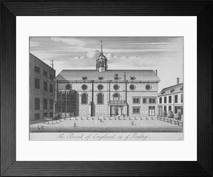 Framed Print : View of Grocers Hall at time it housed Bank of England, City of London, 1730. Artist Framed Print : View of Grocers Hall at time it housed Bank of England, City of London, 1730. Artist