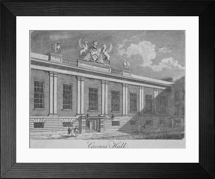 Framed Print : Front view of Grocers Hall, City of London, 1812 Framed Print : Front view of Grocers Hall, City of London, 1812