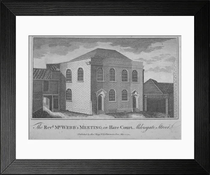 Framed Print : View of Reverend Francis Webbs Meeting House, Hare Court, City of London, 1784 Framed Print : View of Reverend Francis Webbs Meeting House, Hare Court, City of London, 1784