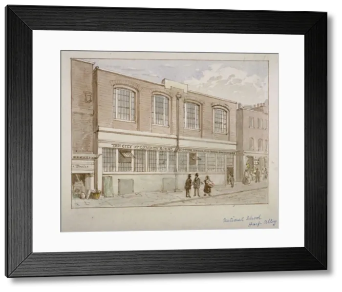 Framed Print : National School, Harp Alley, City of London, 1850. Artist: James Findlay Framed Print : National School, Harp Alley, City of London, 1850. Artist: James Findlay