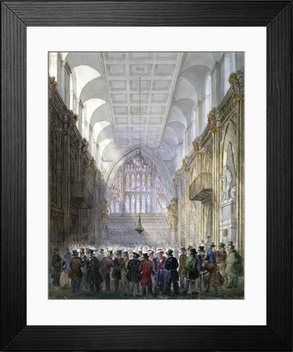 Framed Print : Interior of the Guildhall, City of London, 1838. Artist Framed Print : Interior of the Guildhall, City of London, 1838. Artist