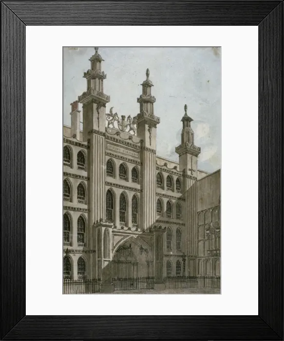 Framed Print : South-west view of the Guildhall front, City of London, 1810. Artist: George Shepherd Framed Print : South-west view of the Guildhall front, City of London, 1810. Artist: George Shepherd