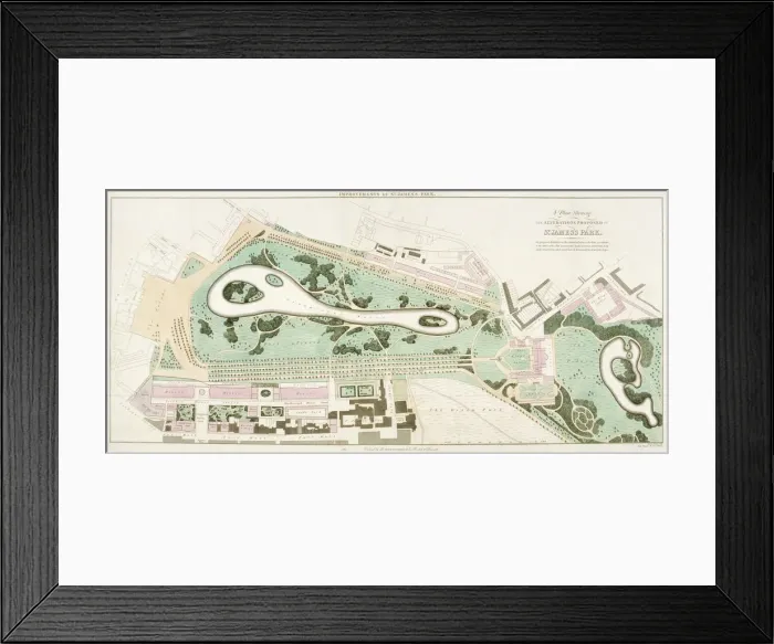 Framed Print : Plan of St Jamess Park, Westminster, London, 1710 Framed Print : Plan of St Jamess Park, Westminster, London, 1710