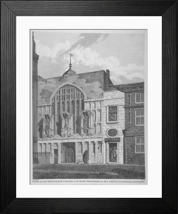 Framed Print : View of the Guildhall Chapel, giving its original dedication, City of London, 1815 Framed Print : View of the Guildhall Chapel, giving its original dedication, City of London, 1815