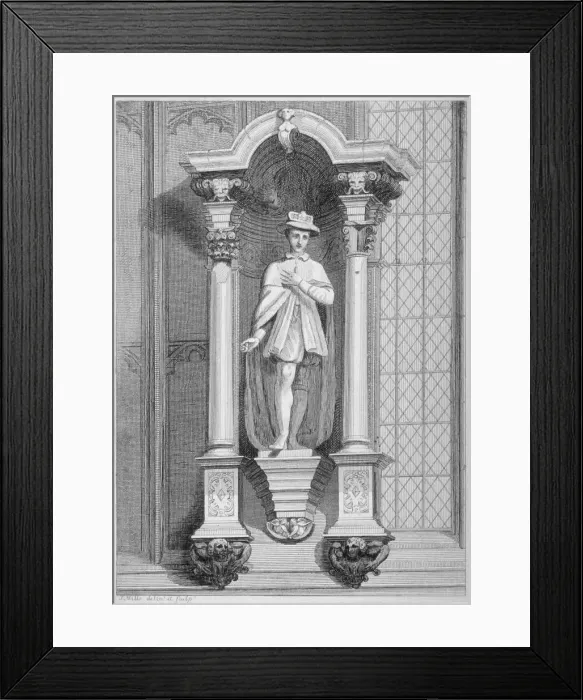 Framed Print : Statue of Edward VI, Guildhall Chapel, City of London, 1822. Artist: T Mills Framed Print : Statue of Edward VI, Guildhall Chapel, City of London, 1822. Artist: T Mills