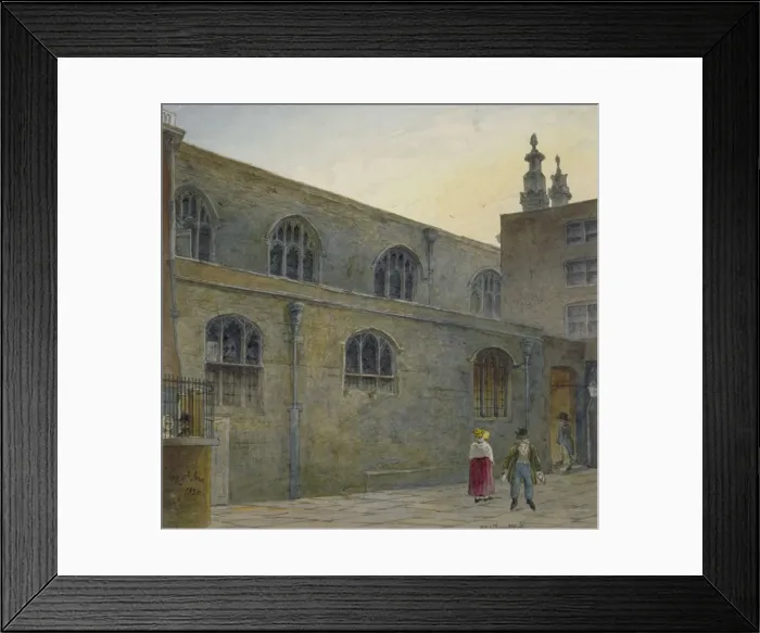 Framed Print : North side of Guildhall Chapel showing the entrance to Cutthroat Alley, City of London, 1820 Framed Print : North side of Guildhall Chapel showing the entrance to Cutthroat Alley, City of London, 1820