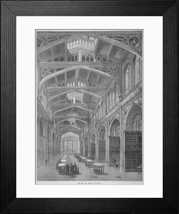 Framed Print : Interior view of Guildhall Library, City of London, 1872 Framed Print : Interior view of Guildhall Library, City of London, 1872