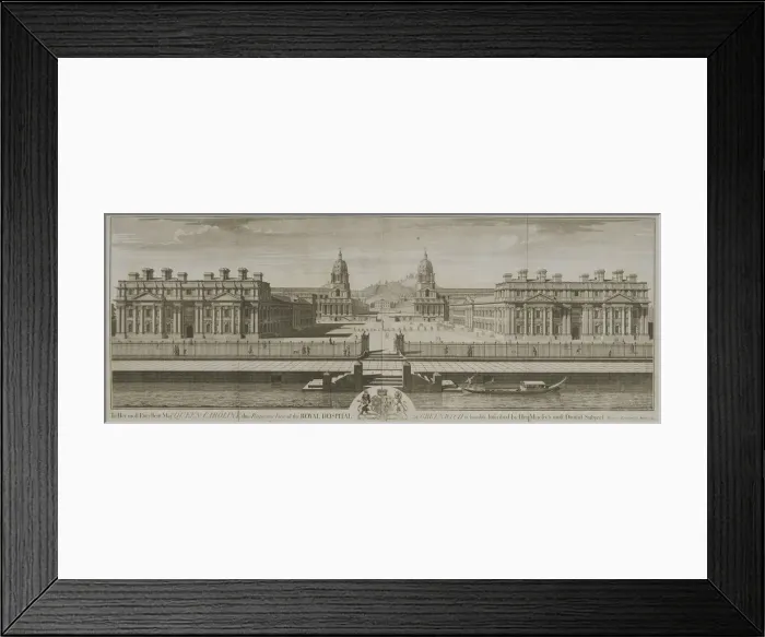 Framed Print : Greenwich Hospital, London, 1734. Artist: William Henry Toms Framed Print : Greenwich Hospital, London, 1734. Artist: William Henry Toms