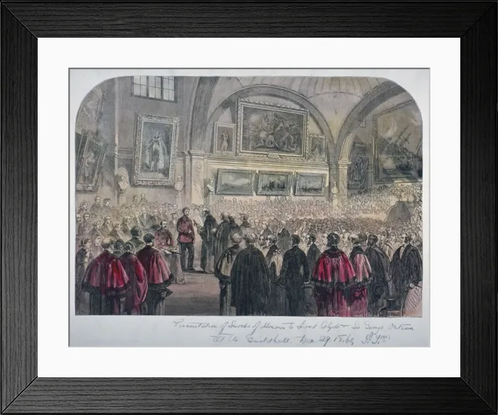Framed Print : Guildhall Council Chamber, City of London, 1861 Framed Print : Guildhall Council Chamber, City of London, 1861