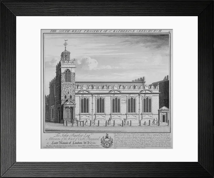 Framed Print : Church of St Katherine Cree, City of London, 1740. Artist: William Henry Toms Framed Print : Church of St Katherine Cree, City of London, 1740. Artist: William Henry Toms
