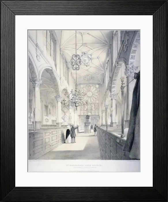 Framed Print : Interior view of the east end of the Church of St Katherine Cree, City of London, 1840 Framed Print : Interior view of the east end of the Church of St Katherine Cree, City of London, 1840