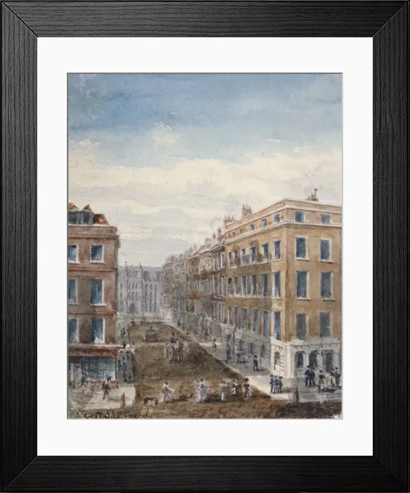 Framed Print : View of King Street, looking north from Cheapside to the Guildhall, City of London Framed Print : View of King Street, looking north from Cheapside to the Guildhall, City of London