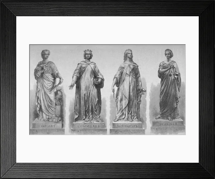 Framed Print : Statues on Holborn Viaduct, City of London, 1869 Framed Print : Statues on Holborn Viaduct, City of London, 1869