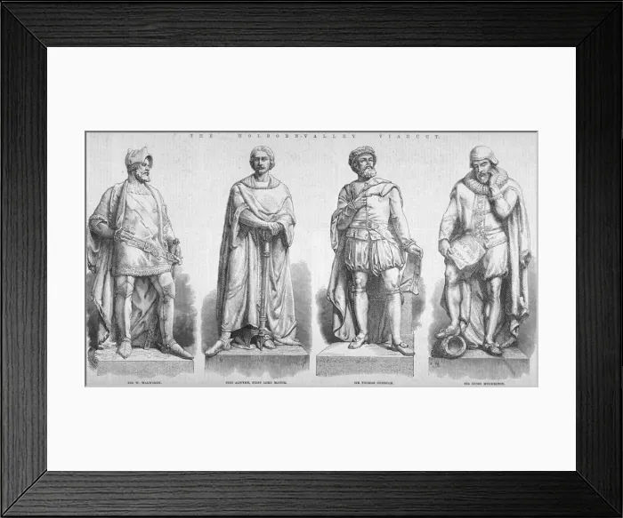 Framed Print : Statues on Holborn Viaduct, City of London, 1869 Framed Print : Statues on Holborn Viaduct, City of London, 1869