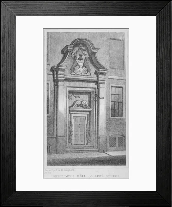 Framed Print : The entrance to Innholders Hall, College Street, City of London, 1830 Framed Print : The entrance to Innholders Hall, College Street, City of London, 1830