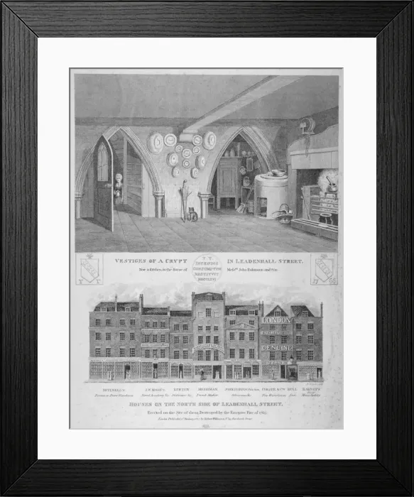 Framed Print : Leadenhall Street, City of London, 1825. Artist: Bartholomew Howlett Framed Print : Leadenhall Street, City of London, 1825. Artist: Bartholomew Howlett