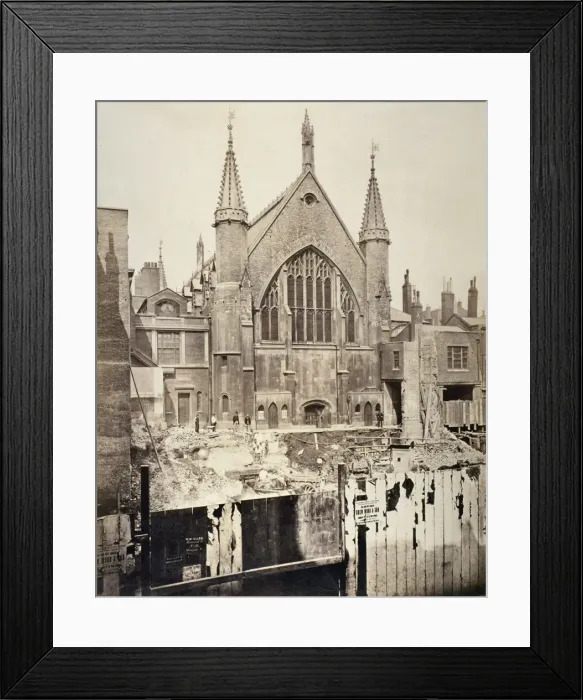 Framed Print : The east end of the Guildhall, from Basinghall Street, City of London, 1869 Framed Print : The east end of the Guildhall, from Basinghall Street, City of London, 1869