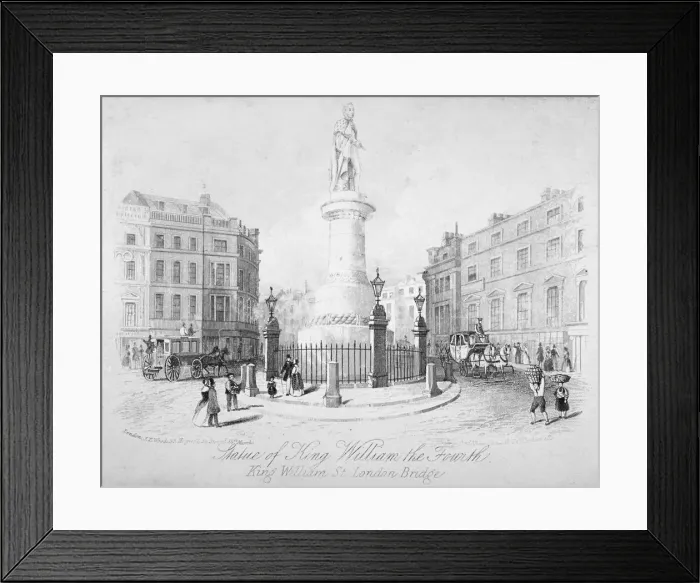 Framed Print : Statue of King William IV at the London Bridge end of King William Street, City of London, 1860 Framed Print : Statue of King William IV at the London Bridge end of King William Street, City of London, 1860