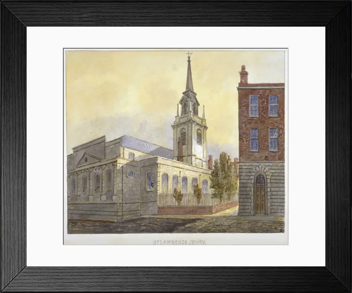 Framed Print : Church of St Lawrence Jewry from Guildhall Yard, City of London, 1810 Framed Print : Church of St Lawrence Jewry from Guildhall Yard, City of London, 1810