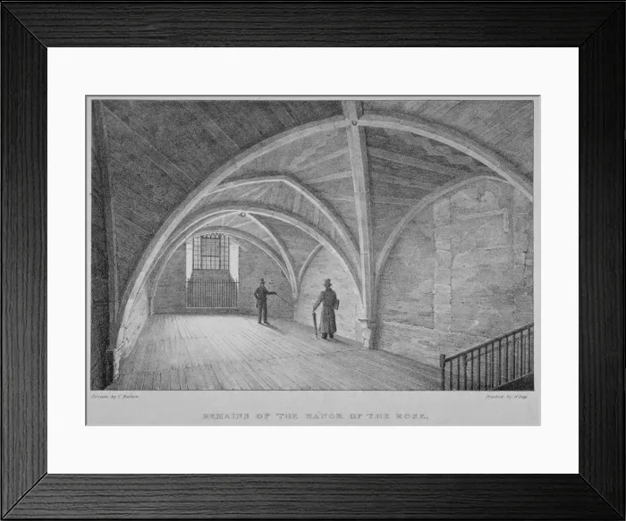 Framed Print : Remains of the Manor of the Rose, Laurence Pountney Hill, City of London, 1820. Artist Framed Print : Remains of the Manor of the Rose, Laurence Pountney Hill, City of London, 1820. Artist